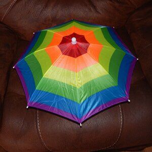 Multicolor Rainbow Beach Margaritaville Party Theme Foldable Sun Umbrella Hat